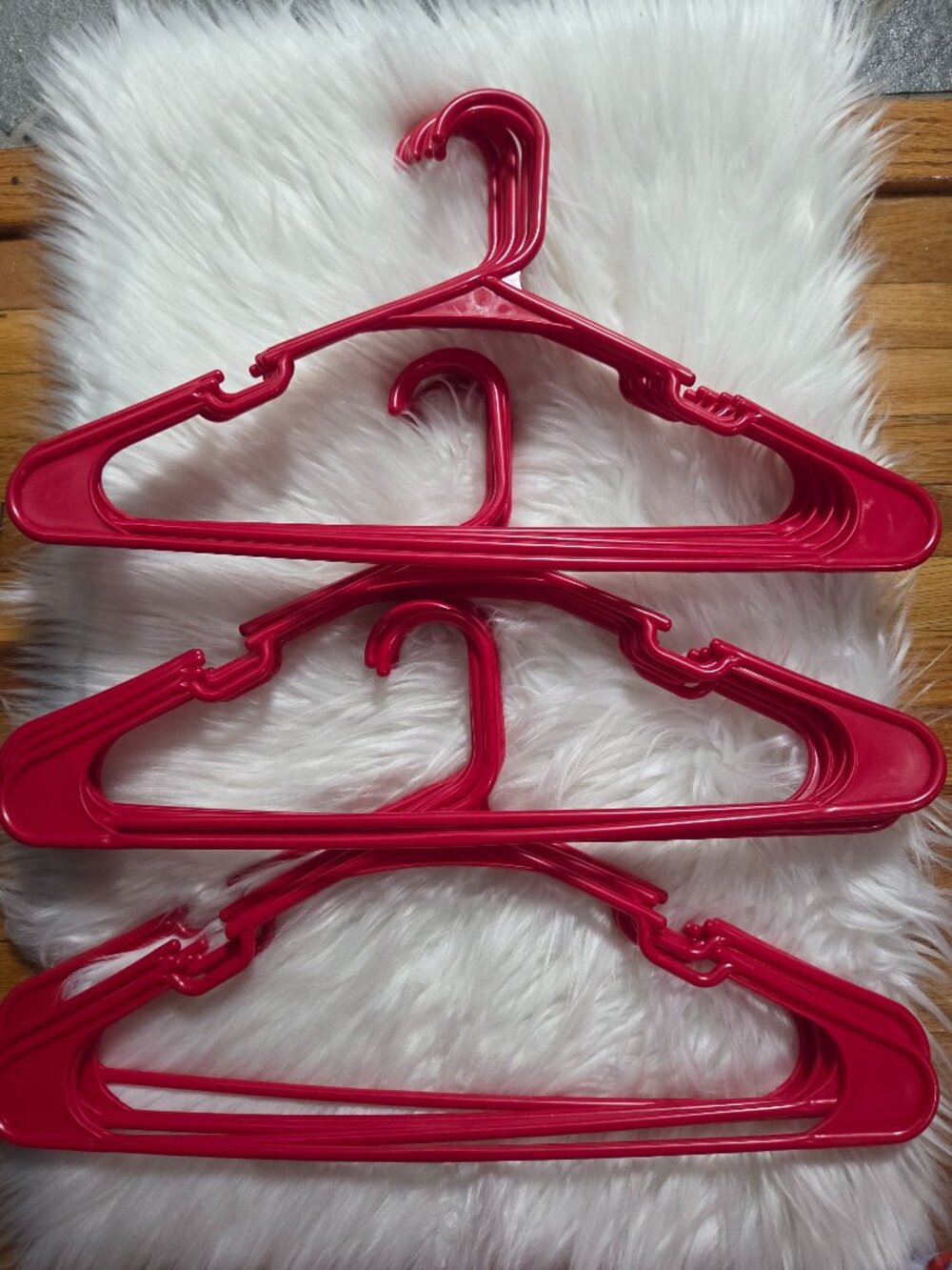 Set of 16 Plastic Red Hangers